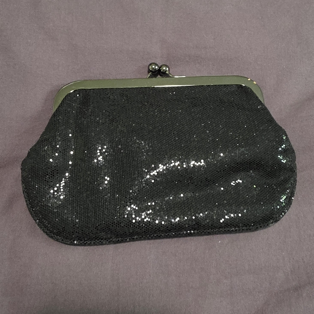 Express Elegant Black Sequin Clutch